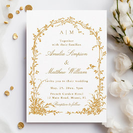 Invitación Jardín de Arco Botánico Romántico Ámbar Boda de Ot