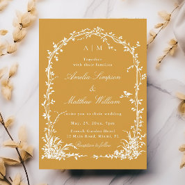 Invitación Jardín de Arco Botánico Romántico Boda de Otoño Ám