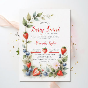 Invitación Jardín de Bayas Dulces Fiesta de Bienvenida Neutra