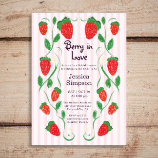 Invitación Jardín de bayas en amor Rosa Despedida de soltera