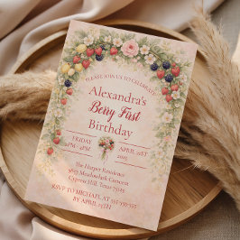 Invitación Jardín de Bayas Primer Cumpleaños