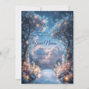 Invitación Jardín de Boda Celestial Lujoso de Cristal de Boda