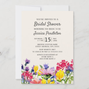 Invitación Jardín de Boda Floral de Flores Silvestres Acuarel