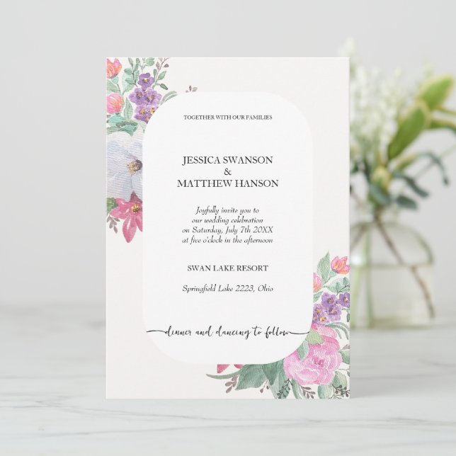 Invitación Jardín de Boho de Flores de verano de primavera (Anverso de pie)