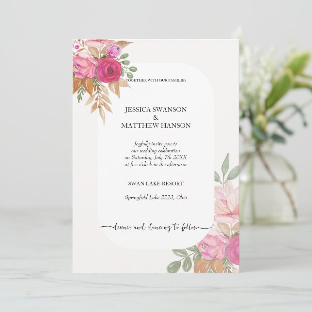 Invitación Jardín de Boho Floral de verano de primavera exóti (Anverso de pie)