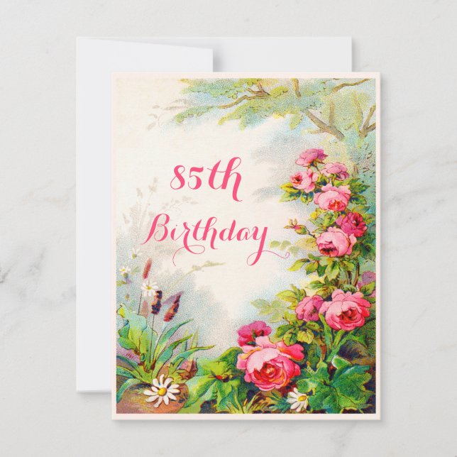 Invitación Jardín de cabaña de Rosas victorianos en la Moda 8 (Anverso)