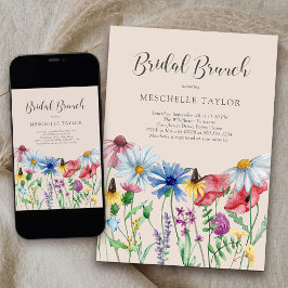 Invitación Jardín de campo rústico de Wildflower Bridal Brunc