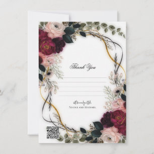 Invitación Jardín de ciruela aterciopelada Floral Verde Weddi