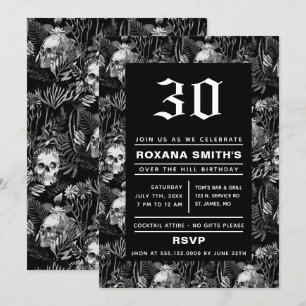 Invitación Jardín de cráneos en acuarela sobre la colina