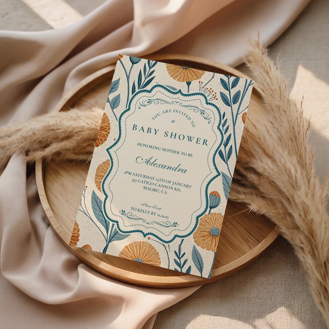 Invitación Jardín de crema Baby Shower Botánico (Subido por el creador)