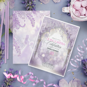 Invitación Jardín de cuento de hadas Quinceanera Lavender/Lil