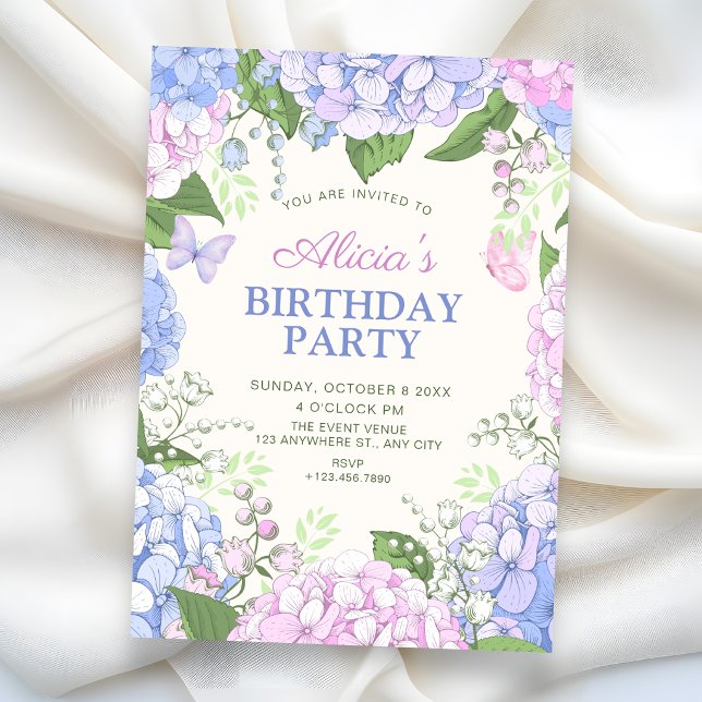 Invitación Jardín de cumpleaños de floración floral (Subido por el creador)