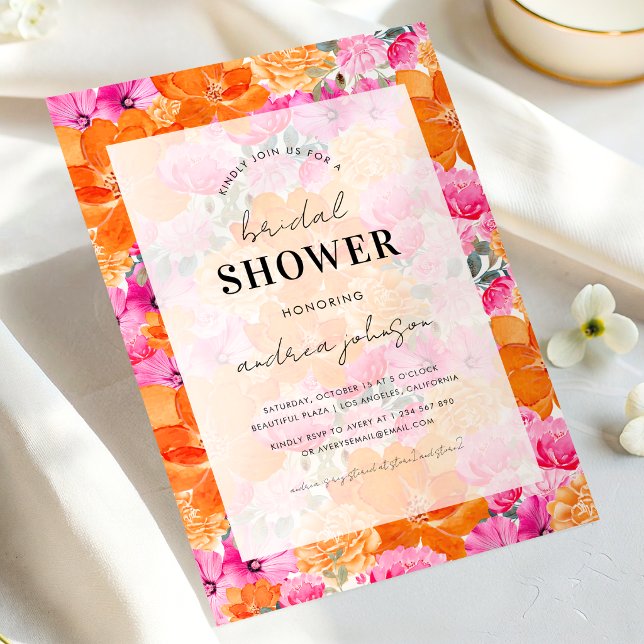 Invitación Jardín de Despedida de Soltera Rosa Naranja Desvan (Subido por el creador)