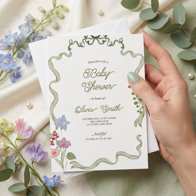 Invitación Jardín de Fiesta de Bebé Botánico Vintage (Subido por el creador)