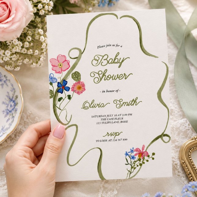 Invitación Jardín de Fiesta de Bebé Botánico Vintage (Subido por el creador)