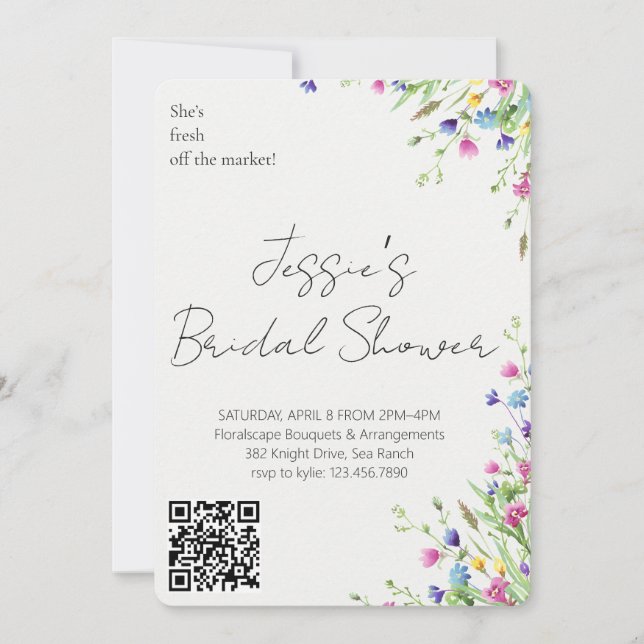 Invitación Jardín de Fiesta de Despedida de Soltera con Macet (Anverso)