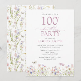 Invitación Jardín de fiestas de cumpleaños 1000 de Wildflower