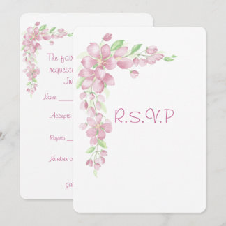 Invitación Jardín de Flor de Cerezo País Floral Boda RSVP