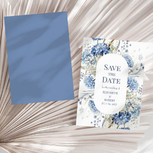 Invitación Jardín de Flor Silvestre Azul Ahorre la Fecha