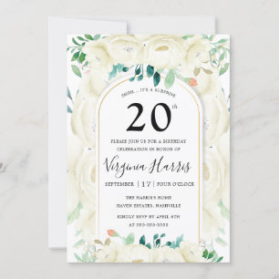 Invitación Jardín de Flores Blancas Veinte años