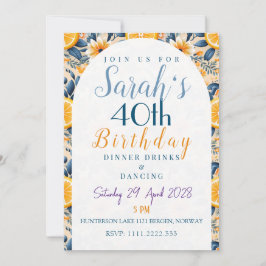 Invitación Jardín de Flores Cumpleaños Temático de Cítricos