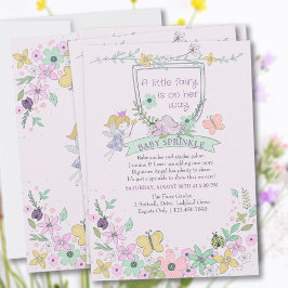 Invitación Jardín de flores de hada, baby shower lindo y feme