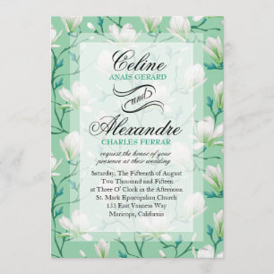 Invitación Jardín de flores de la primavera que casa la verde