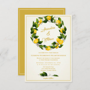 Invitación Jardín de flores de limón moderno BODA