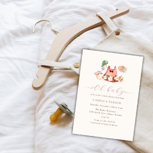 Invitación Jardín de flores de primavera Chica ropa Baby Show