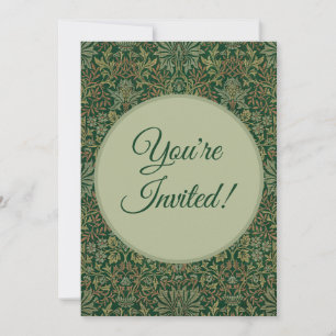 Invitación Jardín de flores de William Morris - Verdes