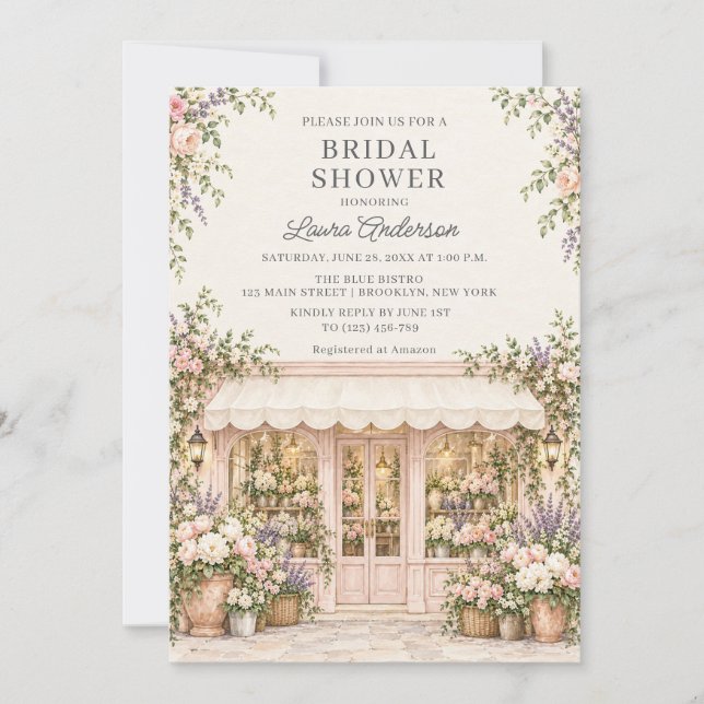Invitación Jardín de Flores Despedida de Soltera (Anverso)