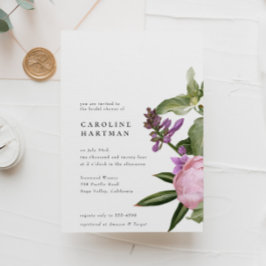 Invitación Jardín de flores Ducha verde rosa de novia