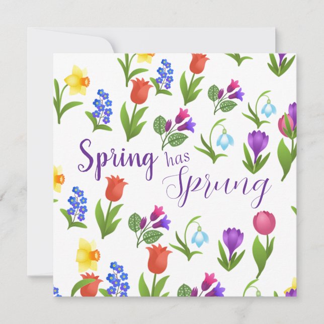 Invitación Jardín de flores La primavera ha llegado  (Anverso)