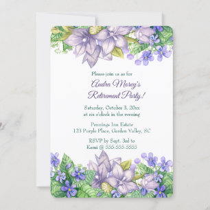 Invitación Jardín de flores moradas editable