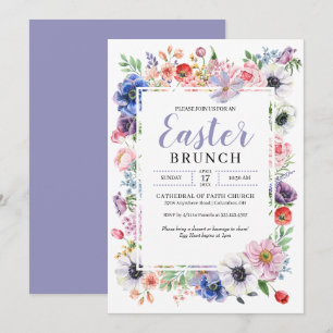 Invitación Jardín de flores primavera Brunch de Pascua