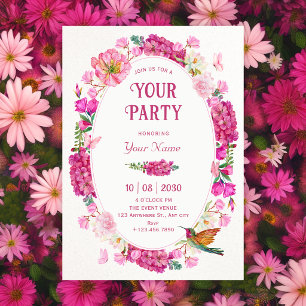 Invitación Jardín de flores rosas