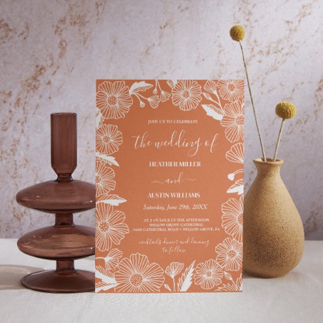 Invitación Jardín de flores silvestres Boda Botánica (Subido por el creador)