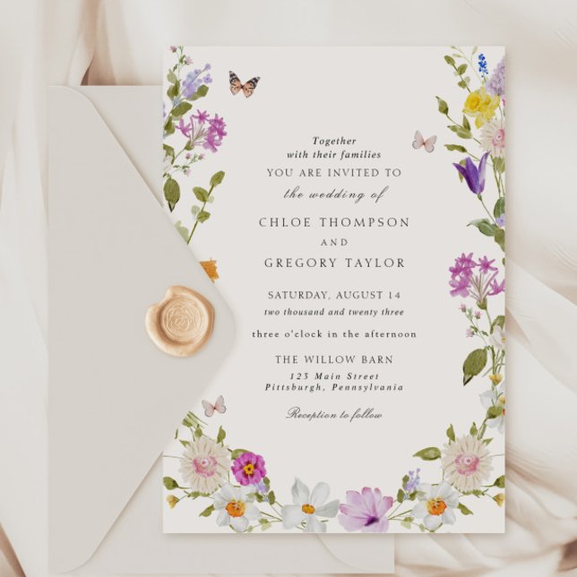 Invitación Jardín de flores silvestres Boda elegante (Subido por el creador)