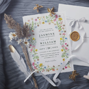 Invitación Jardín de flores silvestres Boda elegante rústica 