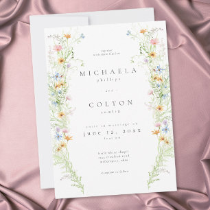 Invitación Jardín de flores silvestres boda floral rústica