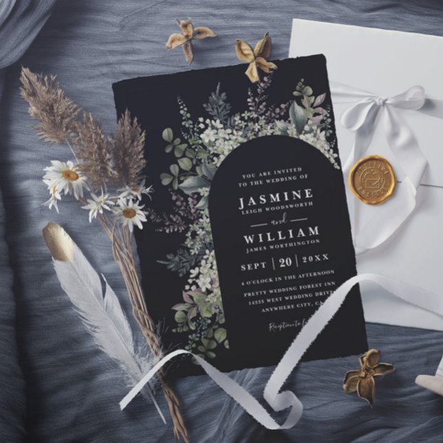 Invitación Jardín de flores silvestres boda rústica elegante  (Subido por el creador)