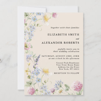 Invitación Jardín de flores silvestres boda tono tierra cálid