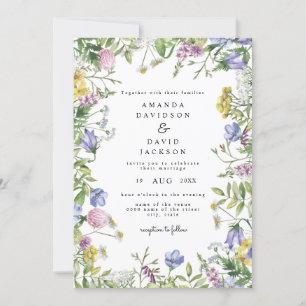 Invitación Jardín de Flores Silvestres Boho Boda Rústico En