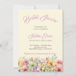 Invitación Jardín de flores silvestres bonitas Desayuno nupci