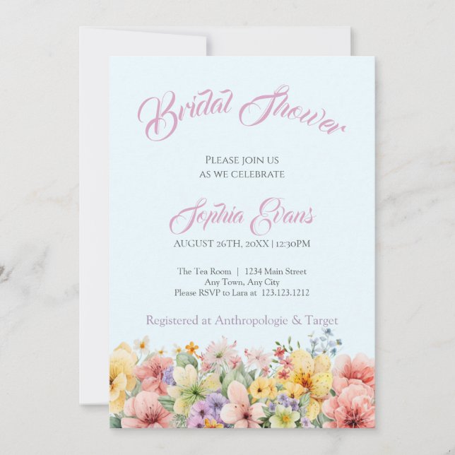Invitación Jardín de flores silvestres bonitas Despedida de s (Anverso)