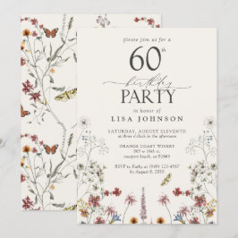 Invitación Jardín de flores silvestres de la fiesta de cumple