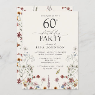 Invitación Jardín de flores silvestres de la fiesta de cumple