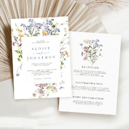 Invitación Jardín de flores silvestres de primavera en un sol