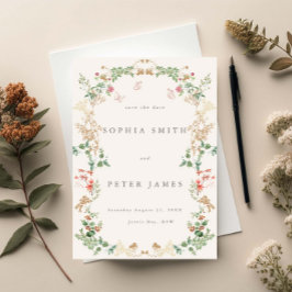Invitación Jardín de flores silvestres elegante, floral, para