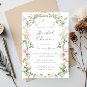 Invitación Jardín de flores silvestres elegante para despedid